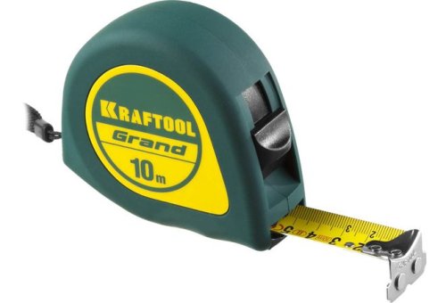 Рулетка 10 м x 25 мм KRAFTOOL GRAND, обрезиненный пластиковый корпус  картинка